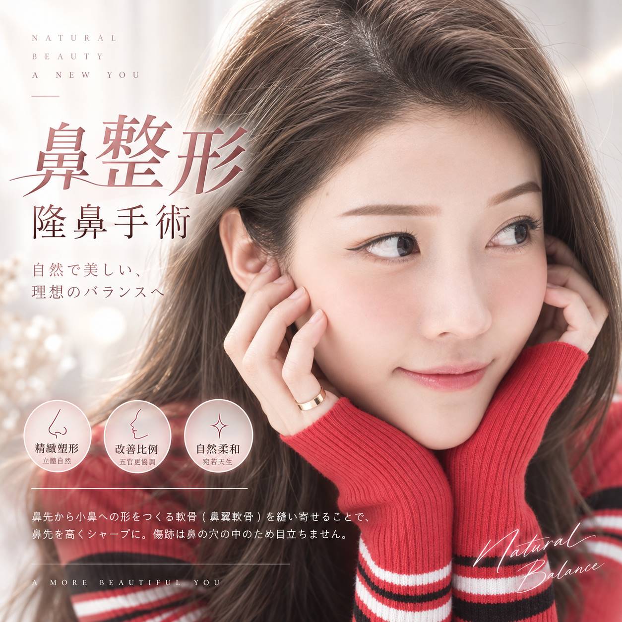 隆鼻手術前後照片比對